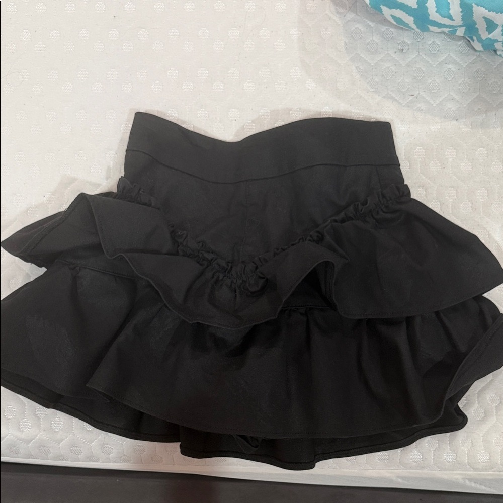 Chic Black Layered Kids Skirt